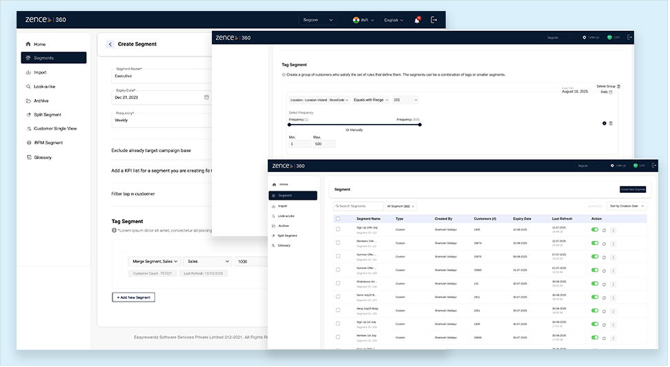 Zence Analytics Update | Segments